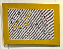 Peinture "Kangourou, Wallaby et 3 Ibis" de Daniel Warrulukuma