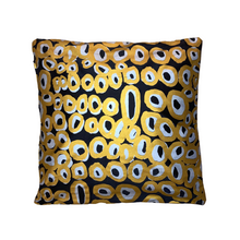 Alice Nampitjinpa Dixon's 'Rockholes' Cushion - Silk, Black, 40x40cm