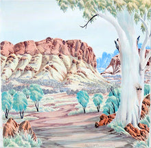 "West MacDonnell Mountains" scarf by Hubert Pareroultja