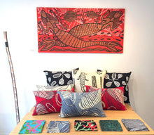 Linda Gurawana's 'Kun-madj (Dilly Bags / Collecting Bags)' Cushion - Red, 40x60cm